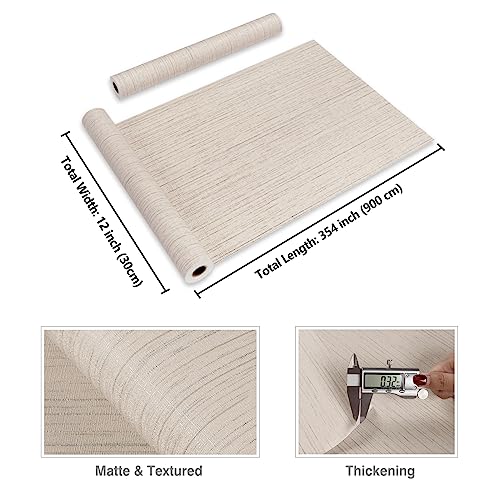 CRE8TIVE Cream White Grasscloth Peel and Stick Wallpaper White Grasscloth Contact Paper Self Adhesive Linen Fabric Wallpaper Removable Grass Cloth Vinyl Roll for Bedroom Bathroom 12"x354" - color: Cream White, size: 12" x 354"