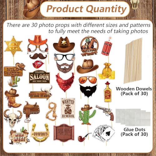30PCS Western Cowboy Cowgirl Photo Booth Props with 1PCS Inflatable Photo Booth Frame for Wild West Themed Party,Country Party,Cowgirl Bachelorette Party,Cowboy Party Supplies - color: Western Cowboy