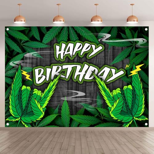 Green Leaves Birthday Backdrop Cool Green Plant Leaves Photography Background Natural Plants Grass Jungle Theme Decor Banner Portrait Photo Booth Studio Props 7x5ft FU011YL - size: 7x5ft