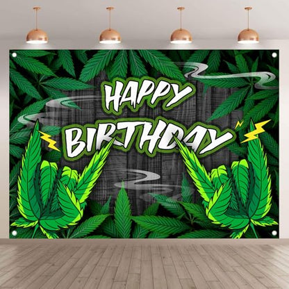 Green Leaves Birthday Backdrop Cool Green Plant Leaves Photography Background Natural Plants Grass Jungle Theme Decor Banner Portrait Photo Booth Studio Props 10x7ft FU053YL - size: 10x7ft