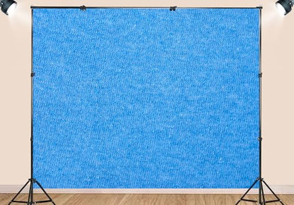 Solid Bright Blue Heather Knit Texture Backdrop Clean Cerulean Background Summer Sky Theme Baby Shower Party Decorations Newborn Portrait Photo Studio Props 9X6ft Fabric - size: 9X6ft