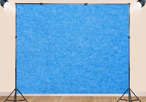 20X10ft Fabric Solid Bright Blue Heather Knit Texture Backdrop Clean Cerulean Background Summer Sky Theme Baby Shower Party Decorations Newborn Portrait Photo Studio Props - size: 20X10ft