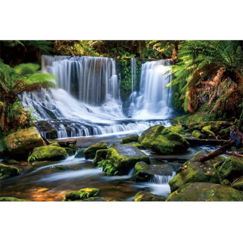 YongFoto Jungle Flowing Stream Forest Waterfall Backdrop 7x5ft Tropical Rainforest River Rock Moss Spring Nature Scenery Photography Background Party Banner Room Decor Portrait Photoshoot Wallpaper - color: Style 3, size: 7ftx5ft