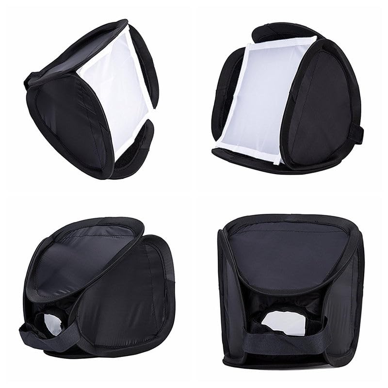 REFLEX CAMERA 9"x9" (23x23cm) Portable Softbox Flash Diffuser for DSLR Speedlite, Dual-Layer Reflective Lighting Modifier, Foldable Photo Studio Light Cover with Bag, Compatible with Canon, Nikon Sony