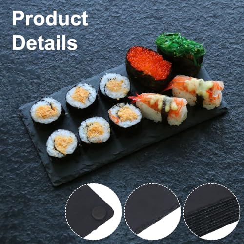 16 Pack 4 x 8 Inch Slate Cheese Boards, Black Rectangle Slate Charcuterie Boards, Natural Charcuterie Stone Plates for Parties, Gifts, and Special Events, Cheese, Sushi, Food. - size: 16 Pack 4 x 8 Inch