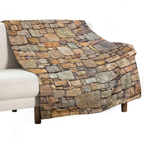 Yellow Brick Throw Blanket Vintage Stone Wall Countryside Blanket for Sofa Bed Couch Chair Or Dorm 30"x40" - color: Style-17, size: 30"x40"