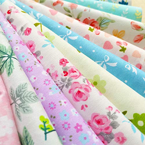 flic-flac 25pcs 10 x 10 inches (25cmx25cm) Cotton Fabric Squares Quilting Sewing Floral Precut Fabric Square Sheets for Craft Patchwork (25pcs 25cm*25cm) - size: 25pcs 25cm*25cm