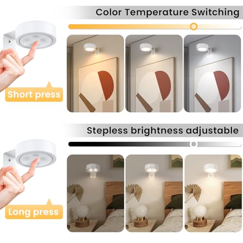 4-Pack Battery Picture Lights, Remote Painting Light for Art Disaplay,Magnetic LED Wall Picture Light, Dimmable & Timer, 3 Lighting Modes Art Display Light for Gallery Dartboard Frame Pictures, White - color: White 4 Pack
