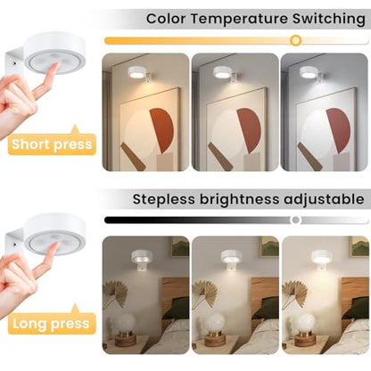 4-Pack Battery Picture Lights, Remote Painting Light for Art Disaplay,Magnetic LED Wall Picture Light, Dimmable & Timer, 3 Lighting Modes Art Display Light for Gallery Dartboard Frame Pictures, White - color: White 4 Pack