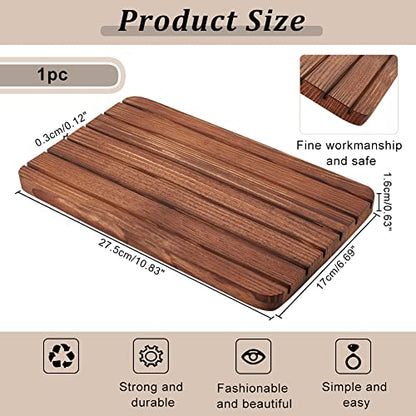 NBEADS Wood Earring Display Stands, 6 Slots Brown Jewelry Earring Ring Display Holder Wood Earring Card Holder Business Card Holder Display for Home Office Retail Store, 10.8x6.69 - color: 6 Slots Wooden Brown 10.8x6.69"