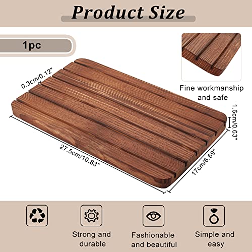 NBEADS Wood Earring Display Stands, 6 Slots Brown Jewelry Earring Ring Display Holder Wood Earring Card Holder Business Card Holder Display for Home Office Retail Store, 10.8x6.69 - color: 6 Slots Wooden Brown 10.8x6.69"