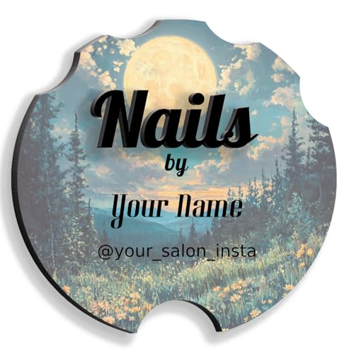 Personalised Manicurist Disc, 4'' Advertising Tool and Photo Prop for Nail Artists, Customized Acrylic Plate for Salons (Style 16) - color: Style 16