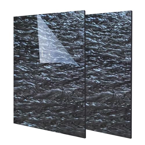 2 Pack12x8 Inch Pearl Cast Acrylic Sheets for CO2 Laser Cutting and Engraving Patterned Acrylic Plastic Sheets 1/8 Thick for DIY Crafts, Home Decor, Art Design (2, Black, 12x8 Inch) - color: Black, size: 12x8 Inch