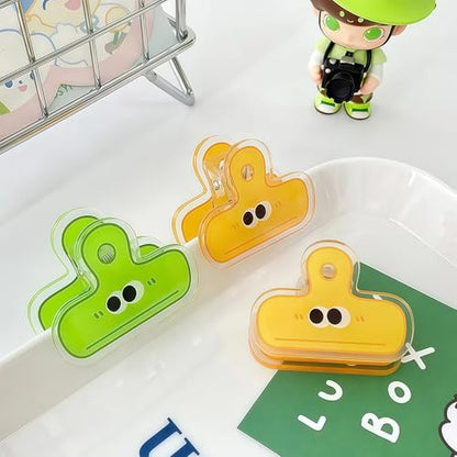 4-Pack Cute Mini Chip Bag Clips - Colorful Plastic Food Bag Clamps, Reusable Sealing Clips for Snacks, Photos, Crafts, and Kitchen Organization (Small Clothespin Style)