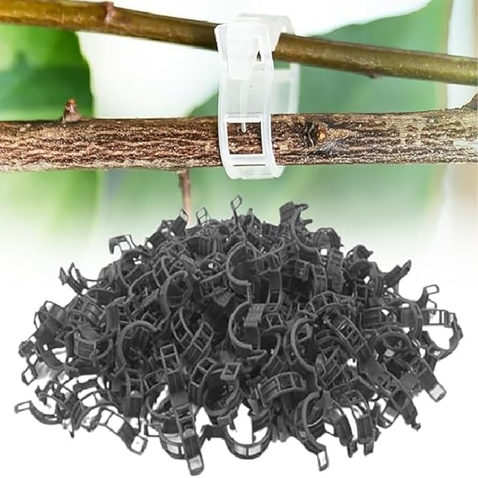 Secured Plastic Plant Clip, 2024 Upgraded Plant Support Clips Reusable Garden Clips 50Pcs, Plant Support Clips Garden Climbing Vines Fixing Clip Trellis Clips Climbing Tomato Clips (50, Black) - color: Black