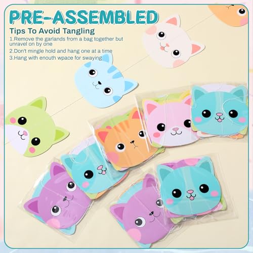 Xinnun 8 Pcs Cat Dollhouse Party Decorations Doll House Hanging Banner Garland Doll of House Birthday Party Decorations Dollhouse Wall Decor for Pet Kitty Themed Birthday Supplies (Cat) - style: Cat