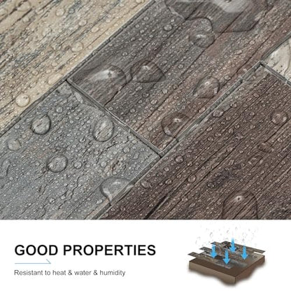 Peel and Stick Backsplash, 20 Sheets Peel and Stick Tile for Kitchen Backsplash, Self Adhesive Waterproof Backsplash Tile, PVC Wall Tile for Bathroom, Laundry Room, RV - color: Old Wood Wood Grain