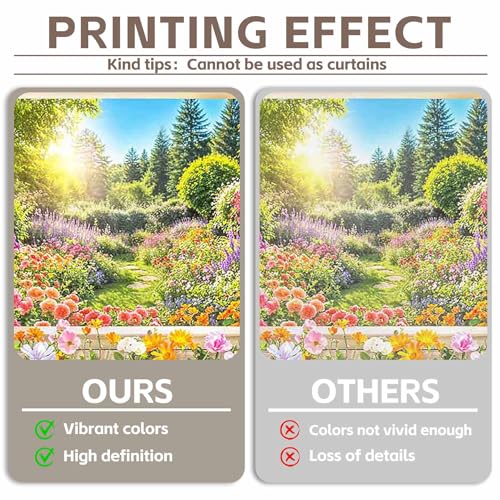 Fabric 7x5ft Spring Summer Garden Window Photography Backdrop Blooming Flowers Floral Nature Landscape Forest Background Kids Aldults Wedding Party Decorations Photo Props