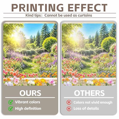Fabric 7x5ft Spring Summer Garden Window Photography Backdrop Blooming Flowers Floral Nature Landscape Forest Background Kids Aldults Wedding Party Decorations Photo Props