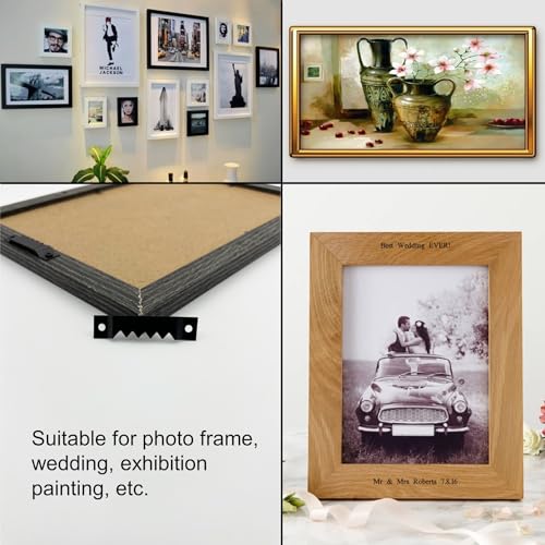 50 Pack Large Heavy Sawtooth Picture Hangers Steel Picture Hangers with Screws Picture Hang Solutions, for Hanging Clock Paintings Artwork Picture Frame Hook Photos (Black，Supports 50 lbs) - color: Large Black - 50 Pack