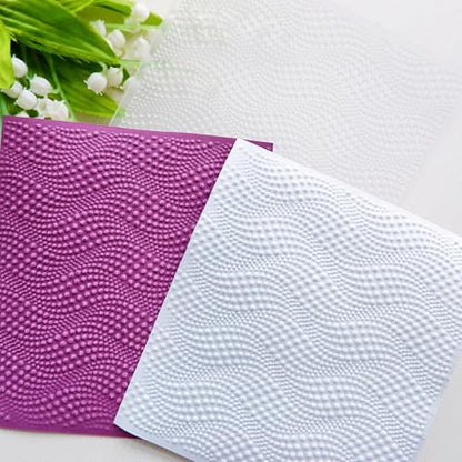 DIYology 3D Plastic Embossing Folder (Waves Pattern) Paper Crafts Plastic Dots Textured Impressions for Card Making Scrapbooking 6"x6"