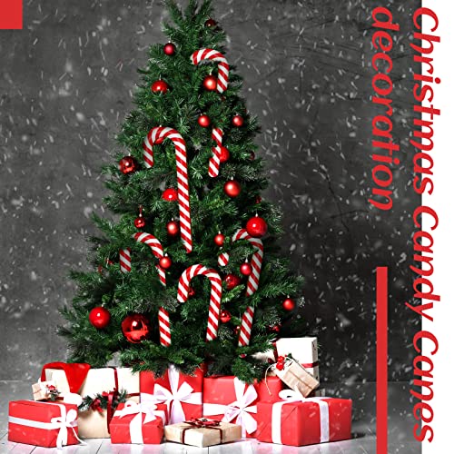 Large Size 8 Pcs 11.8 Inch Christmas Large Candy Canes for Tree Decorations Red and White Giant Candy Cane Props Bulk Xmas Hanging Ornaments Rustic Wood Flat for Party Supplies DIY Crafts Photoshoot - size: 11.8 Inch