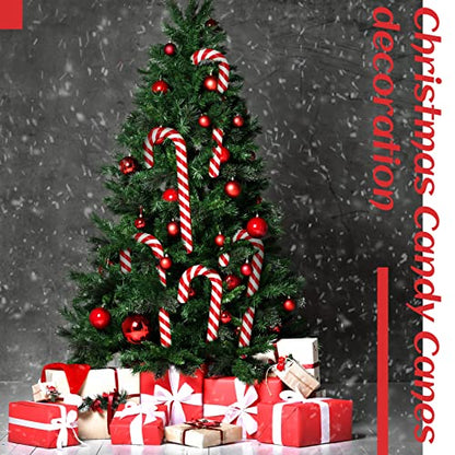 Large Size 8 Pcs 11.8 Inch Christmas Large Candy Canes for Tree Decorations Red and White Giant Candy Cane Props Bulk Xmas Hanging Ornaments Rustic Wood Flat for Party Supplies DIY Crafts Photoshoot - size: 11.8 Inch