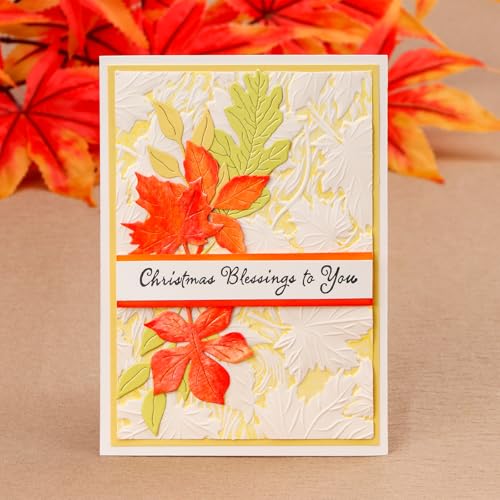 Briartw 3D Embossing Folder for Card Making Adding Textured Detail to Paper Crafting 6.3x4.5inch Clear Texture Plate Perfect for Heavyweight Cardstock (≥250gsm/92lb),Maple Leaf Texture Template - color: Maple Leaf