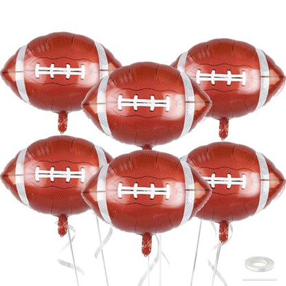 Biapian 26 Inch Football Balloons Set, Football Party Decorations, 6 Pcs Large Football Shaped Foil Balloon Helium for Boys Men Sport Event Themed Birthday Party Decorations Supplies - style: Football