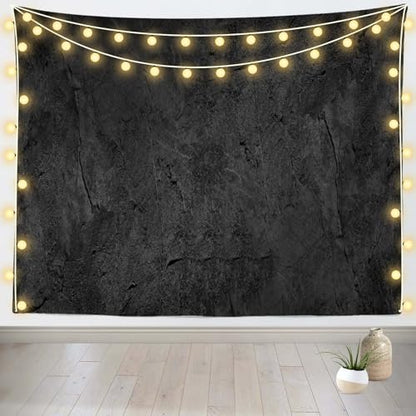 BELECO 8x6ft Fabric Abstract Black Wall Backdrop Dark Concrete Wall Rock Texture Background for Party Decorations Banner Photo Booth Shoot Studio Props - size: 8x6FT