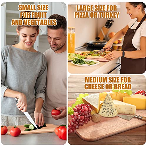 Irenare 18 Pcs Plain Cutting Board Set with Handles Laser Engraving Wooden Charcuterie Kitchen Serving Chopping Board Bulk for DIY Housewarming Mother's Day Gifts(Walnut,15 x 7 Inch) - size: 15 x 7 Inch