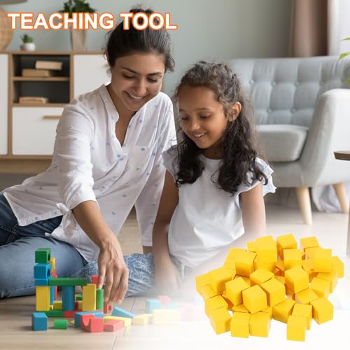 uxcell 100Pcs Wood Blocks for Crafts, 3/8 Inch Unfinished Wooden Cube Pine Wood Square Block for DIY Craft Projects, Yellow - color: Yellow, size: 3/8"