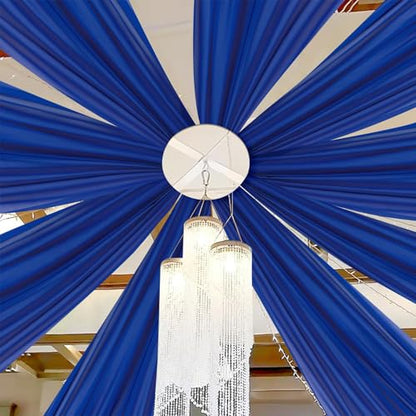 DUOBAO Royal Blue 5x20ft Chiffon Drapes 4pc Elegant Sheer Wedding Backdrop Curtains Chiffon Ceiling Drapes for Tent, Banquet Hall, and Photography - color: Royal Blue, size: 60"W x 240"L (Pack of 4)