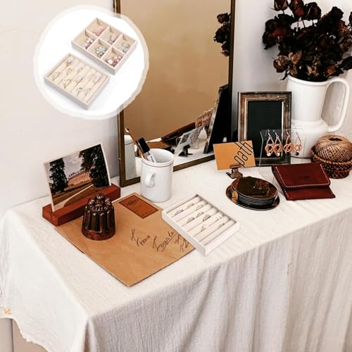 2pcs Ring Holder Display 6 Grid Jewelry Drawer Organizers Trays Small Ring Organizer for Jewelry Rings TrayRings Holder Display Tray Necklace Insert Holders Case for Girl Store Selling or Home Show