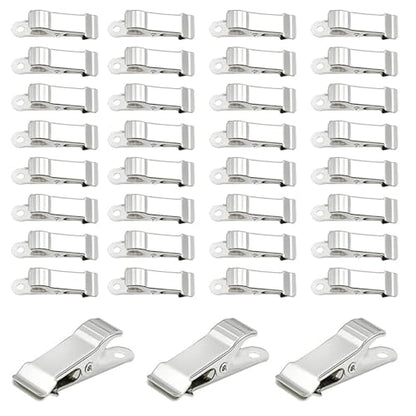 35pcs Metal Mini Alligator Clips, Spring Clamps, Sturdy, Non-Slip, Portable, Silver, Classic, Suitable for Clothes, Photos, Home Office School