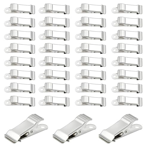 35pcs Metal Mini Alligator Clips, Spring Clamps, Sturdy, Non-Slip, Portable, Silver, Classic, Suitable for Clothes, Photos, Home Office School