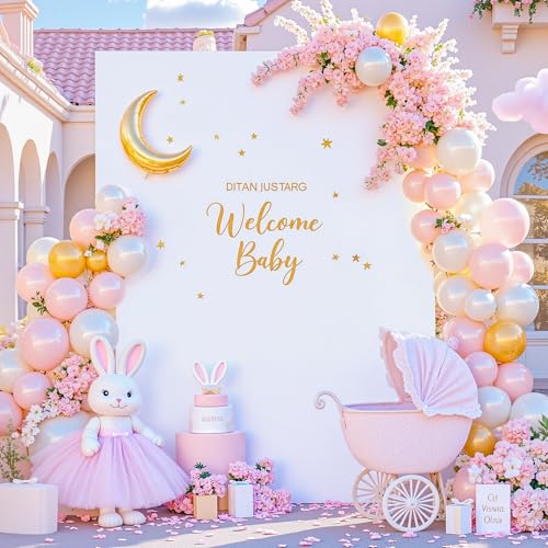 Square Arch Backdrop Covers 6.6FT x 5.2FT White Wedding Arch Cover Stretchy Backdrop Fitted Balloon Arches Covers Spandex for Birthday Party Baby Shower Anniversary Ceremony Banquet Decoration - color: White