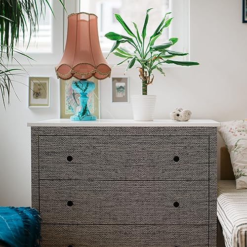 WADILE Grasscloth Peel and Stick Wallpaper 15.7in x 196.8in, Textured Contact Paper for Cabinets, Faux Linen Wall Paper Pull and Stick, Fabric Vinyl Wallpaper Self Adhesive Brown Gray - color: Brown Gray, size: 15.7" x 196.8"