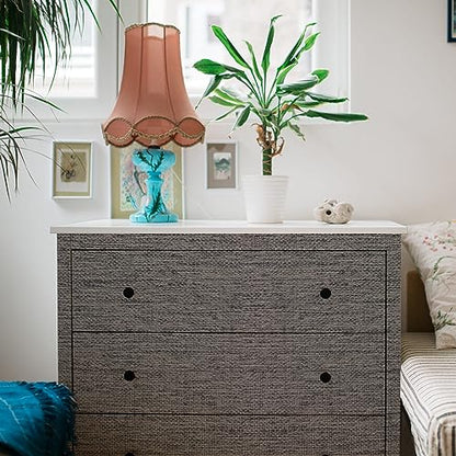 WADILE Grasscloth Peel and Stick Wallpaper 15.7in x 196.8in, Textured Contact Paper for Cabinets, Faux Linen Wall Paper Pull and Stick, Fabric Vinyl Wallpaper Self Adhesive Brown Gray - color: Brown Gray, size: 15.7" x 196.8"