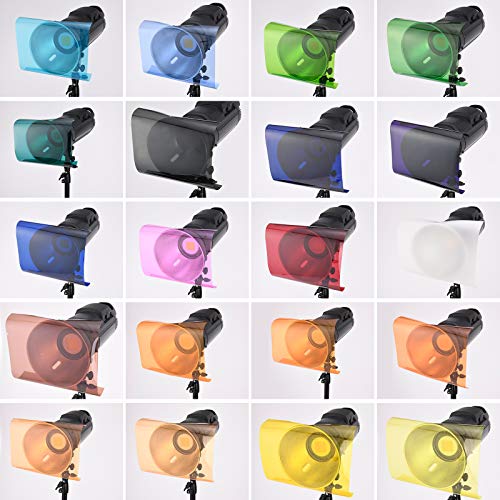 Selens 20pcs Color Gel Filter for Lighting Effect, 10x10 Inches Photography Color Correction Kit for Photo Video Studio, 20 Assorted Colors, Lighting Filters Transparent Color Sheet Filter Sheet Gels - color: 20Pcs gel kit(10x10inch)