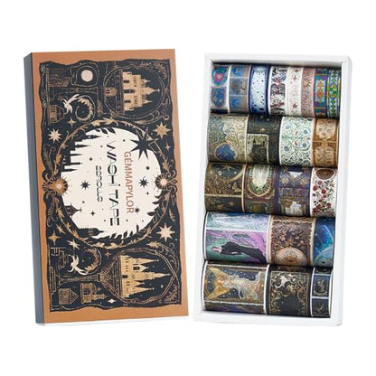 Witchy Washi Tape Set 22 Rolls,Tarot Decorative Masking Tape for Junk Journal, Journaling & Scrapbook Supplies, DIY Crafting Supplies - style: Magic