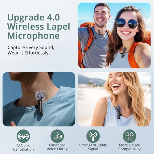Phone Tripod with Light, 2 Pack Lavalier Mic, 71" Extendable Auto Face Tracking 360° Rotation, 1/4" Camera Mount & Remote, No App Needed, Vlogging Kit for iPhone Android YouTube TikTok Live Streaming