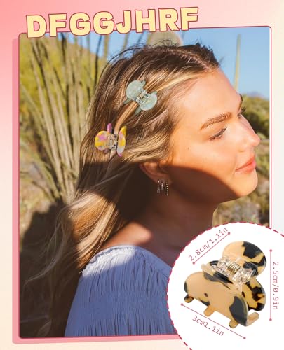 Claw Jaw Hair Clips 12PCS Small for Thin Hair Styling Mini Accessories Classic Clamp for Women Girls - color: Sequins Stones