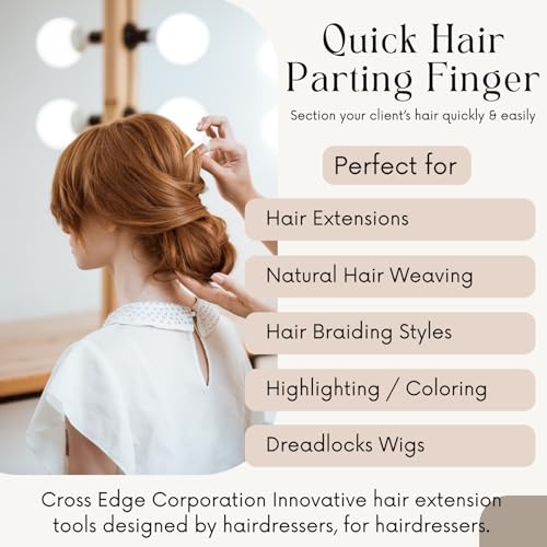 Hair Parting & Sectioning Ring - Stainless Steel Finger Braiding Hair Pick Tools for Durable Dreadlocks Wig Quick Installation of Remy Human Hair Extensions Hair Styling Tools (Silver) - color: Silver