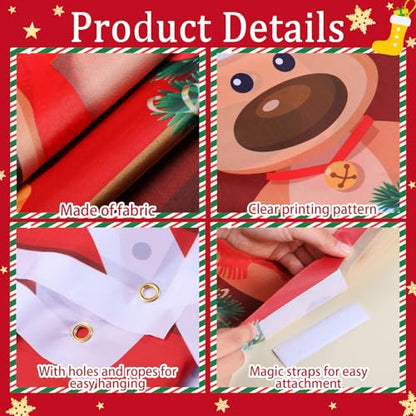 Panelee 8 x 6.5ft Christmas Reindeer Backdrop Decoration Reindeer Stable Backdrop Banner Xmas Elk Photo Background for Home Winter Holiday Party Decor Indoor Outdoor Photo Props Supply - style: Modern