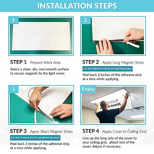 Magnetic Fluorescent Light Cover for Ceiling Lights Classroom 2x4 - High Resolution Magnetic Office Light Filter (Pack of 1) - Improve Focus, Eliminate Headaches & Eyestrain - Custom - color: Custom Design