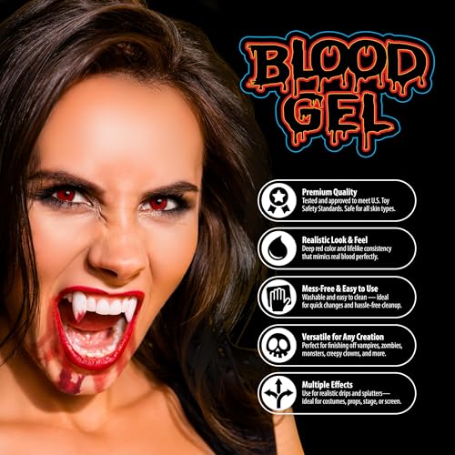 Kangaroo Vampire Fake Blood - Scab Washable Fake Blood for Face Makeup - Coagulated SFX Blood Paint for Horror Scary Halloween Costume Prop - Creepy Vampire Cosplays Kit (Packaging May Vary)