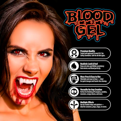 Kangaroo Vampire Fake Blood - Scab Washable Fake Blood for Face Makeup - Coagulated SFX Blood Paint for Horror Scary Halloween Costume Prop - Creepy Vampire Cosplays Kit (Packaging May Vary)