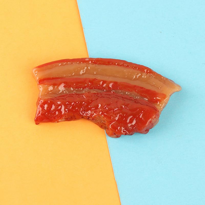 Vaguelly 5pcs Realistic Food Props Meat Model Simulation Bacon Toy Lifelike Decoration