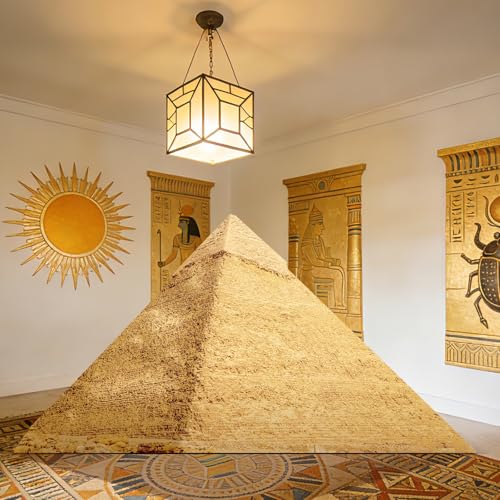 4.8 Ft Pyramid Cardboard Cutout Life Size Egyptian Pyramid Standee Ancient Egypt Stand Up Backdrop Props for Party Events Decoration Indoor Outdoor Classroom Museum Exhibit Photo Booth - color: Pyramid